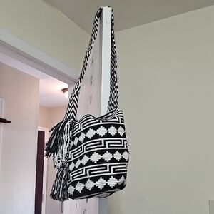 Black and White Patterned Women's Bag